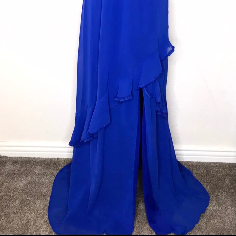 Lulu’s Blue Ruffle Maxi Gown - Picture 2 of 10